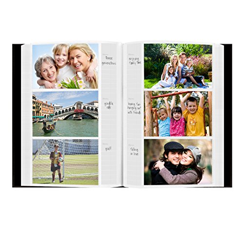 Pioneer Sewn Bonded Leather BookBound Bi-Directional Photo Album, Holds 300 4x6" Photos, 3 Per Page. Color: Black. (Pack of 4) - color: Black, size: 4 x 6 Inch (Pack of 4), style: Photo Album