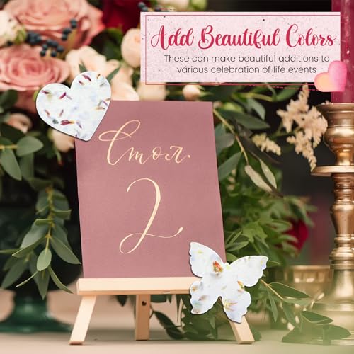 Dunzoom 200 Pcs Plantable Seed Paper Tags Gift,Heart & Butterfly