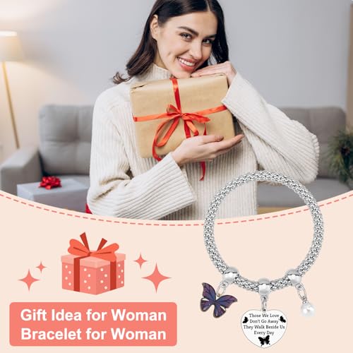 Sympathy Bracelet for Women Butterfly Lover Memorial Bracelets Bereavement Gift for Loss Going Away Gift for Loss of Mom Dad Sister Friend Remembrance Condolence Christmas Mothers Day Stretch Jewelry