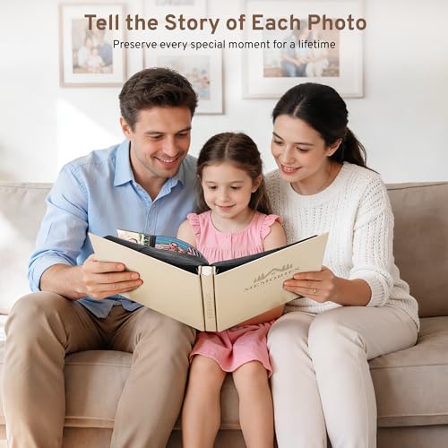 DazSpirit 4x6 Photo Album, 600 Pockets, Leather Cover, Slip-In Pages | Embossed Leather Cover, Extra-Large Memory Book for Wedding, Baby, Anniversary and Family Photos, Beige - color: Beige