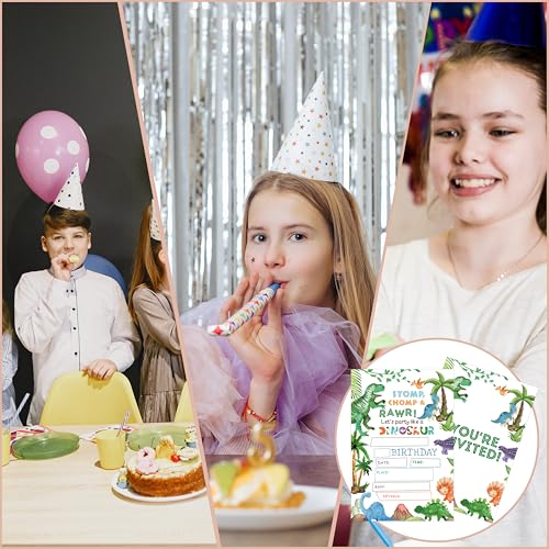 Birthday Invitations - Dinosaur Birthday Invites with Envelopes(25-Count) - Dino Fill-in Party Invite Cards for Boys Girls Kids Party Supplies Favors Decorations - A01 - style: Dinosaur 1