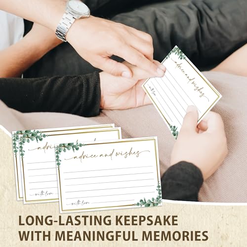 Advice and Wishes Cards – 50 Pcs Eucalyptus Perfect for the Bride and Groom, Baby Shower, Bridal Shower, Wedding Shower, Graduation Party, Retirement Party, Anniversary -A10 - color: Eucalyptus, size: Standard Cards