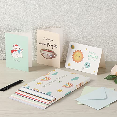 Mr. Pen- Thinking of You Cards with Envelopes, 20 Unique Design | Large 5”x7”, Thinking of You Card, Blank Inside, Greeting Cards Thinking of you, Encouragement Cards - color: Cheerful