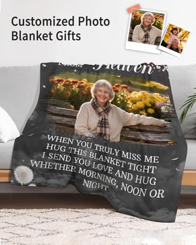 Custom Memorial Blanket with Photos for Loss of Loved One, Thanksgiving Gifts Personalized Sympathy Blanket for Loss of Dad Mom Husband Wife Friend of Loved One Gifts, Ships Next Day Made in USA - color: Style 2