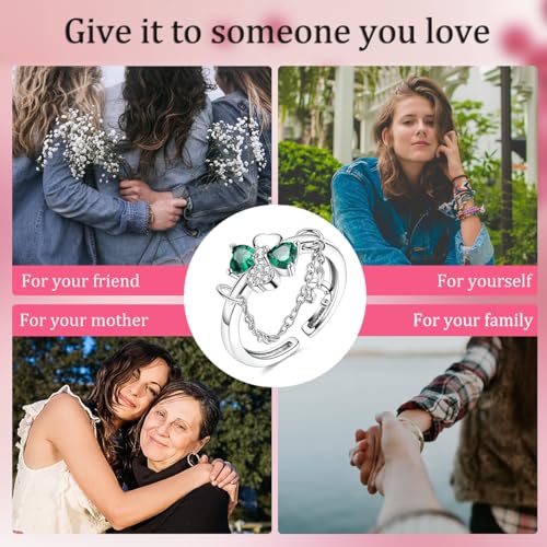 Parmuz 925 Sterling Silver Adjustable Ring for Woman Stackable Open Ring - color: silver 2