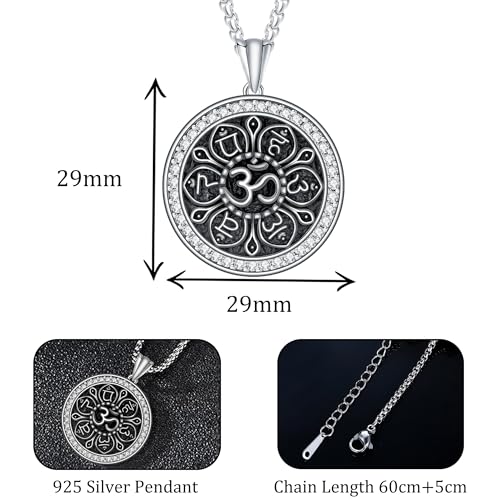 925 Sterling Silver Patron Saint Necklace Amulet Miraculous Medal Pendant Jewelry for Men Women with Friendship Talisman Travel Inspirational Gifts - color: black-H