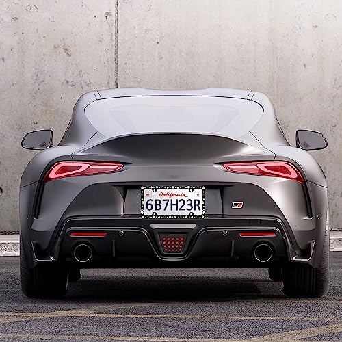 Dog Cat Paw License Plate Frame Pet License Plate Frames with Screws | Personalise Stainless Steel Funny Design Compatible With Standard License Plate Holder For Usa And Canada 6 X 12 Inch - color: Dog Cat Paw