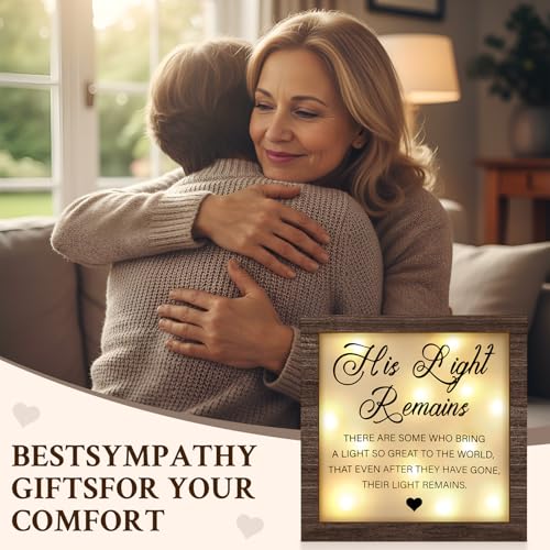 RattanView Loss Sympathy Gift Men Her Light Remains LED Sign - color: Walnut, style: Men