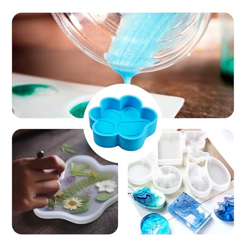Silicone Large Paw Print Mold, Blue Dog Paw Freshie Mold, Resin Casting Mold for DIY, Crafting,Handmade, 4" x 3.86" x 1" - color: Blue large claw