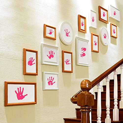Ink Pad, 5x4'' Washable Non-Toxic Ink Stamp Pad for Baby Footprint Handprint, Pink - color: Pink