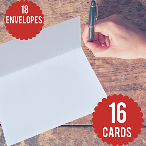 Groomers Margins 16 Dog Thank You Cards with Envelopes, Dog Stationery Cards, Four Designs (4X6 Inch, 18 Envelopes) blank inside for dog thank you notecards, and paw print pet stationary