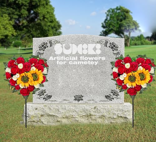 Cemetery Wreaths for Grave Decoration, Headstone Wreath with Gravestone Flower