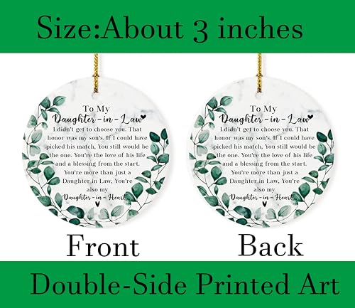 to My Daughter-in-Law Christmas Ornament from Mother in Law, Daughter in Law Gifts Xmas Tree Hanging Ornament, Christmas Keepsake - color: Daughter in Law