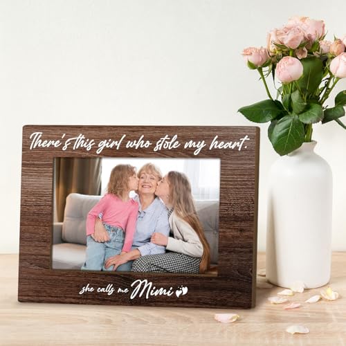Grandmother Gifts Wooden Photo Display Picture Frames for Desk Grandchildren Pictures Frame Grandma Photo Frame for New Baby New Grandma Gifts First Time Pictures Gift Picture Frames 4x6 - Jk0259 - color: XK18