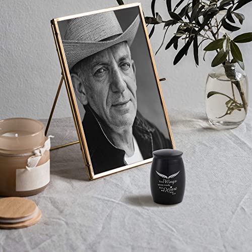 Black Small Keepsake Urn for Ashes Adult Male/Man/Dad/Father