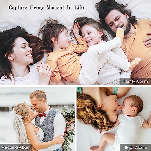 Spbapr Large Photo Album Self Adhesive 60 Pages Linen cover DIY Magnetic Scrapbook album with A Metal Pen Hold 3x5 4x6 5x7 6x8 8x10 Pictures Red - color: Red, size: 11''x10.6''60pages