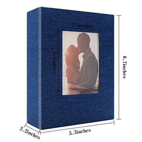Vienrose 4x6 Photo Album,100 Pockets,Linen Cover with Window,Blue | Cover Window, Acid Free Pages, Linen Hardcover, Baby Wedding Family Photos - color: Blue, size: 100 Pocket