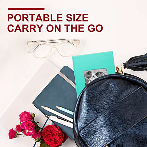 Ywlake Photo Album 4x6 50 Pockets 2 Packs, Small Mini Capacity Leather Photo Albums, Each Pack Holds 50 Top Loader Vertical Only Pictures Teal - color: Teal, size: 50 Photos/2PK