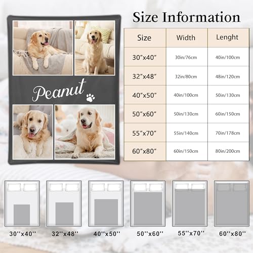 Ship Next Day, Personalized Pet Memorial Gifts, Custom Dog Blanket with Pictures Name, Customized Pet Memorial Photo Blanket, Loss of Pet Sympathy Gift, Dog Passing Away Bereavement Gifts - color: Dog Blanket 2