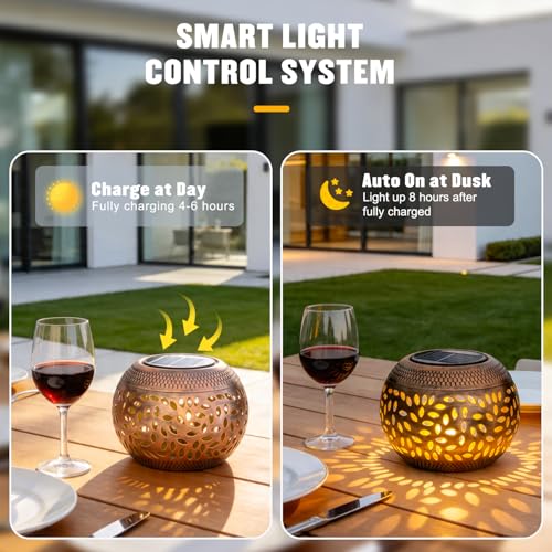 JMEXSUSS Solar Lanterns Outdoor Waterproof, Outdoor Lanterns for Porch - size: Copper 1 Pack