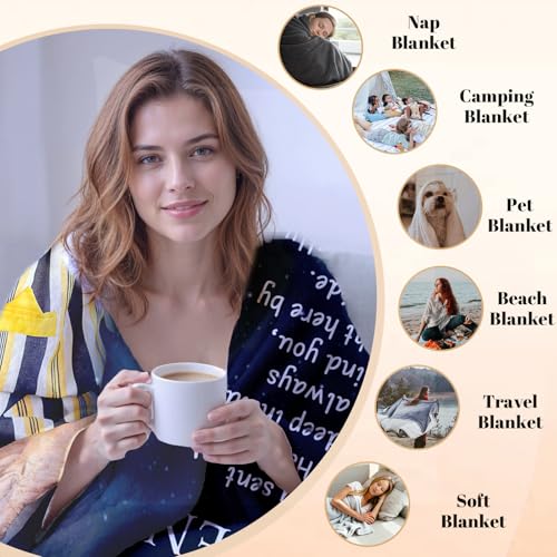 Arovene Ship Next Day, Custom Memorial Blanket with Photo - Printed in USA, A Hug from Heaven Blanket, Personalized Sympathy Gifts for Loss of Loved One Dad Mom Husband Wife Friend Dog Memorial Gifts - color: Style 09