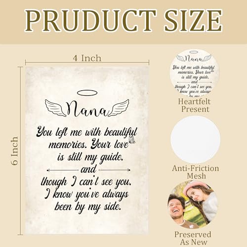 Nana Grandma Memorial Gifts Photo Album Holds 36 4x6 Photos, Remembrance Bereavement Gifts for Loss of Grandmother, Loss of Grandma Sympathy Gift Small Photo Album Memory Keepsake - color: Nana Mourn b
