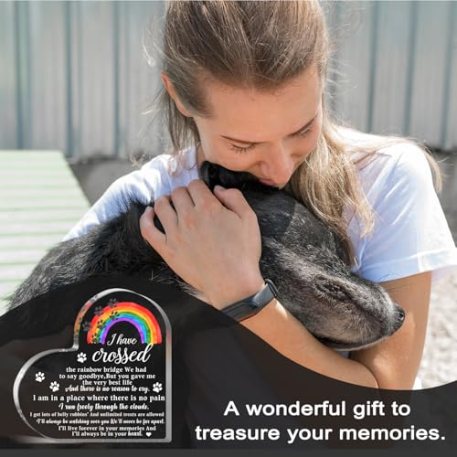 Pet Memorial Gifts, Sympathy Gifts for Loss of Dog Cat, Pet Sympathy Gifts, Pet Memorial Acrylic Rainbow Bridge Decorations, Bereavement Gifts for Loss Pet, Condolences Gifts for Pet Loss Remembrance - style: 002