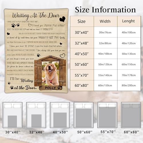 Ship Next Day, Customized Pet Memorial Gifts, Custom Dog Blanket with Picture Name, Personalized Pet Memorial Photo Blanket, Loss of Pet Sympathy Gift, Dog Passing Away Bereavement Gifts - color: Dog Blanket 5