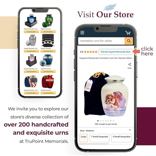 Trupoint Memorials Cremation Urns for Human Ashes, Handcrafted Baby Urn for Moms Who Lost Their Child – Medium, White Angel - color: White Angel