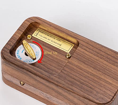 BELLA GLOBE You are My Sunshine Music Boxes Sunshine Gift for Women Mom Daughter Wife Grandma Sunflower Gifts for Girlfriend Walnut Wood You are My Sunshine Jewelry Music Box - color: Music Box