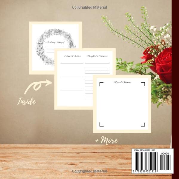 Celebration of Life Guest Book: Funeral Guest Book Memorial Service Guest Book In Loving Memory of Loved Ones | Condolence Remembrance Register Sign ... Red Roses Design (Premium Cream Paper)
