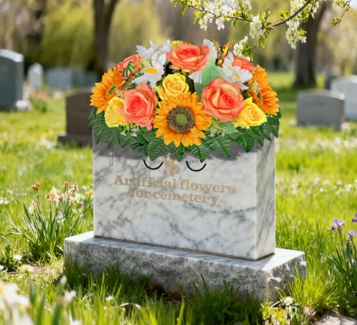 Artificial Cemetery Flower, Headstone Flower Saddle for Grave Decoration