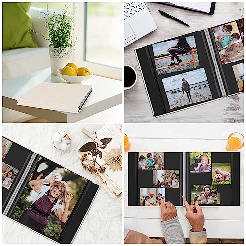 Zesthouse Photo Album Self Adhesive Pages, 60 Pages Magnetic Scrapbook Albums with Sticky Page, Photos Album Holds 8x10 & 5X7 & 4x6 & 6x8 & 3x5, Large Picture Book Ideal Gift for Family Wedding Baby - color: Beige, size: 11"x10.6"/Black 60 Pages
