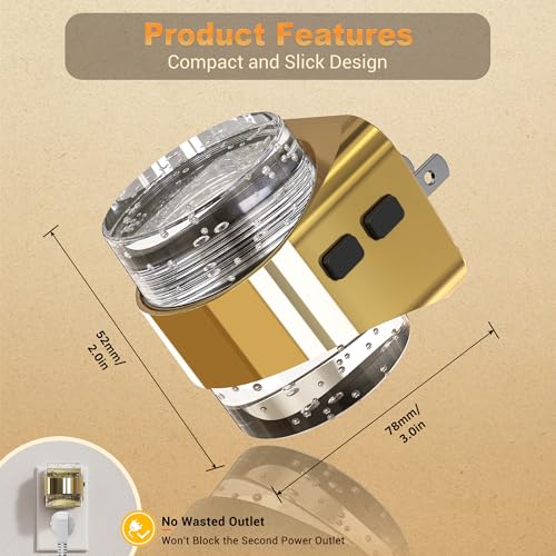 JandCase LED Night Light,Golden Bubble Night Lights Plug into Wall Dimmable - color: Gold
