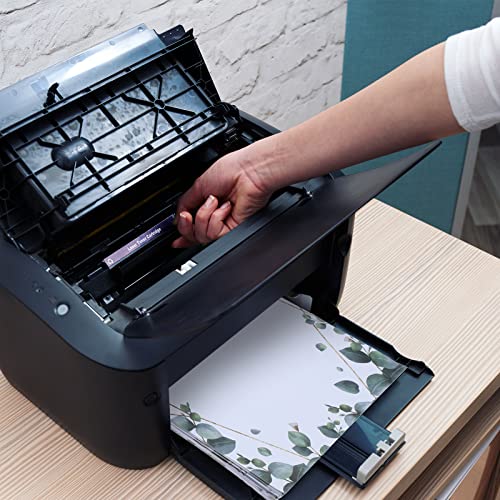 Teling 48 Sheets Decorative Printer Paper Writing Scrapbook Wedding Program Paper 8.27 x 10.6 Inches Greenery Flower Border Writing for Drawing Office Thank Greeting Stationery Supplies(Eucalyptus) - style: Eucalyptus