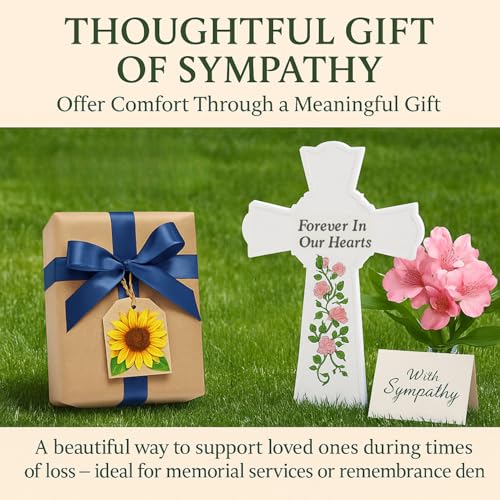 16.5" Roadside Memorial Remembrance Cross,White