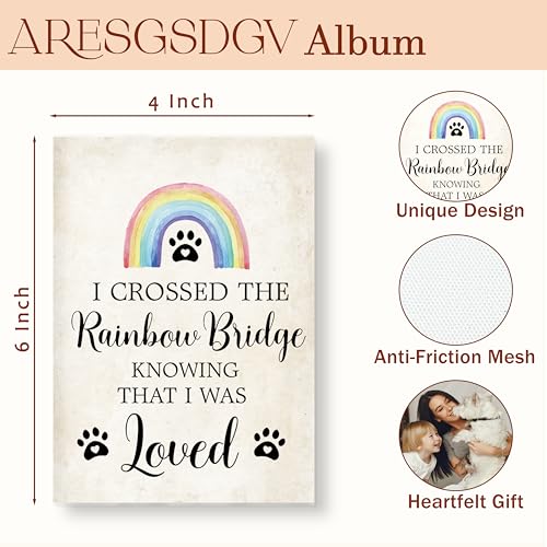 Pet photo album 4x6 18 Pockets Photos, Pet Memorial Photo Albums,Pet Remembrance Gift, Small Mini Photo Album Hold 36 Pictures Book - color: Rainbow