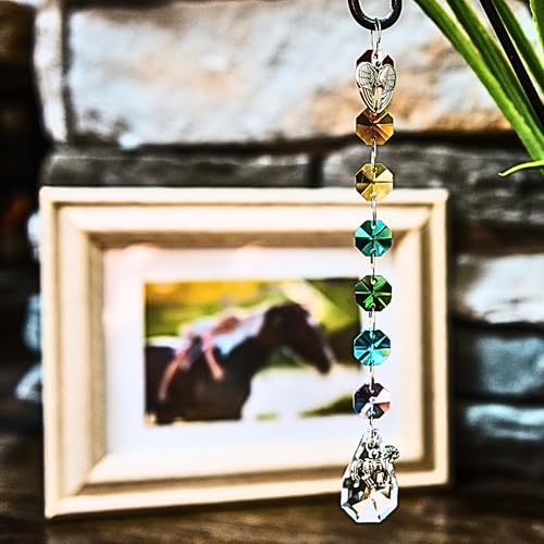 Pet Perennials Horse Suncatcher – Crystal Rainbow Prism with Angel Wings & Charm – Horse Loss Gifts for Window Display – Memorial Ornament for Equine Remembrance & Sympathy