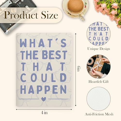 Photo Album 4x6, Positive Affirmation Gifts for Women, What's the Best That Could Happen 18 Pockets Small Picture Memory Photo Album for Family Anniversary Travel Vacation - color: Happen