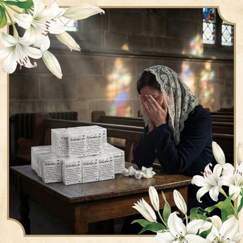 Sinmoe 30 Pack Funeral Tissues Packs for Guests Memorial Keepsakes Facial Pocket Tissues Bulk Favors Inspirational Poem 3 Ply Mini Travel Size Tissue Packs for Guests Relatives Family (Memorial) - style: Memorial