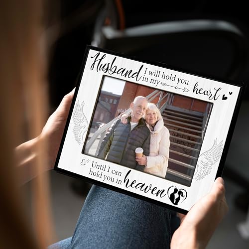 Sympathy Picture Frame, Memorial Gifts for Loss of Husband, Remembrance Gifts Photo Frame, 4x6 Bereavement Photo Frame for Tabletop Display Photo Insert - L06 - style: loss of husband 2