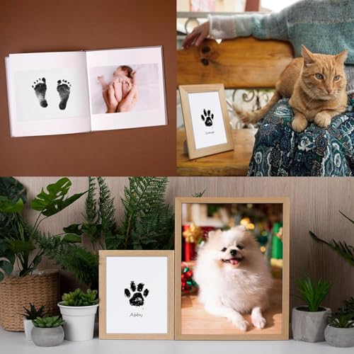 Nabance Inkless Paw Print Kit for Dogs Cat, Mess-Free Pet Paw & Nose Print | 6 Clean Touch Ink Pads and 12 Imprint Cards, Baby Footprint Kit, Dog Paw Print Kit Keepsake Gift for Owners & New Moms - size: Medium(6 Pack)