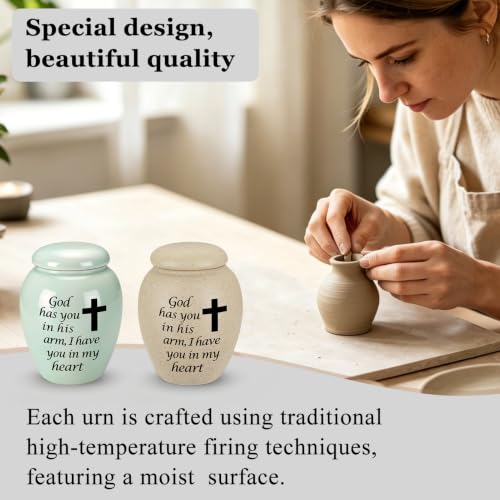 SOITIS Set of 6 Small Urns for Human Ashes Ceramic Mini Urns for Ashes | Decorative Urns Memorial Keepsake Urn Sharing Urns Tiny Urn for Ashes