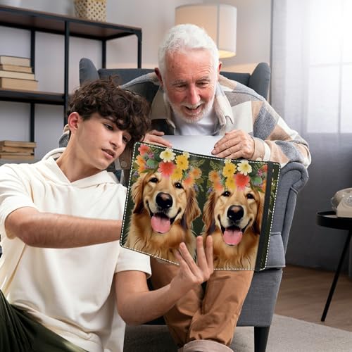 Photo Album 3.5x5 80 Photos Small Capacity PU Leather Cover, Flowers Dog Mini Photo Album 3.5x5 with Elastic band, Birthday Christmas Photo Albums Wedding Anniversary - color: Flowers Dog, size: 3.5*5 Holds 80 Photos