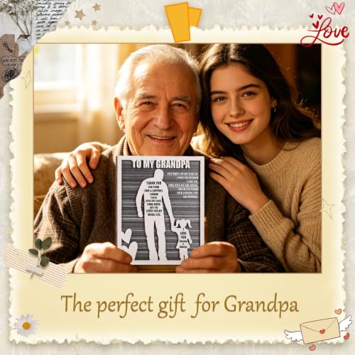 Rustic Grandpa and Granddaughter Sign - Gifts for Grandpa from Granddaughter Ideal for Father's Day, Birthdays, Grandparents Day, Christmas - style: Grandpa & Granddaughter