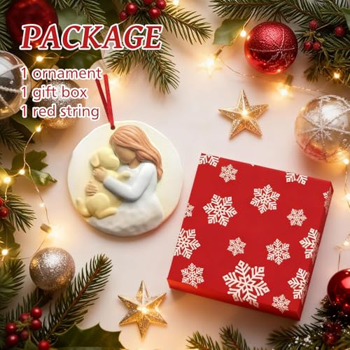 3D Dog Christmas Ornaments 2026 for Christmas Tree Decorations - Puppy Christmas Ornament Dog Mom Gifts for Women, Family, Friends - Girl Loves Dogs Resin Decoration, Meaningful Pet Keepsake Gift - style: Dog & Girl