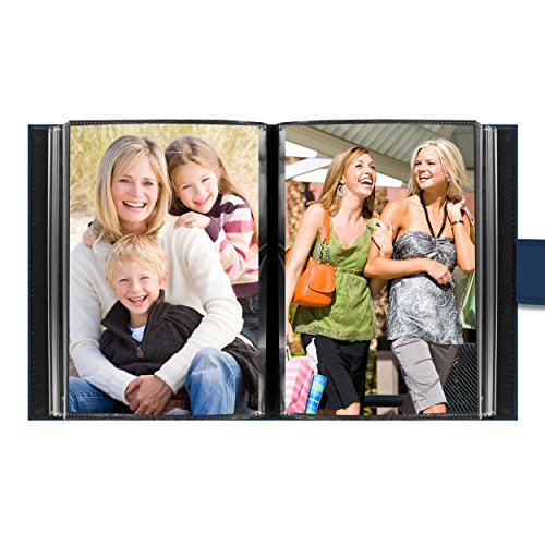 Pioneer Photo Albums 36-Pocket 4 by 6-Inch Embroidered "Memories" Strap Sewn Leatherette Cover Photo Album, Mini, Blue (Pack of 2) - size: 6.5inchesx5.125inchesx 0.75inches (Pack of 2)