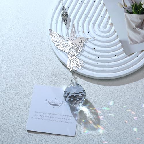 Modern Memorial Gifts - Bereavement Gift Ideas, Unique Sympathy Gifts for Loss of Loved One,40mm Crystal Ball Suncatcher, Rainbow Bereavement Grief Gifts, Funeral Gifts for Loss of Mom Dad Husband Son - color: Hummingbird
