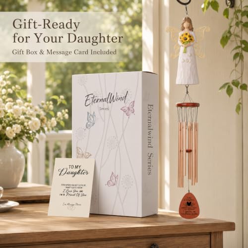 Wind Chimes for Daughter, 35 Inch Angel Gift from Mom Dad