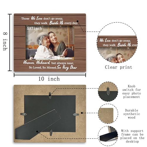 FONDCANYON Memorial Picture Photo Frame, Sympathy Memorial Gifts for Loss of Loved Ones, Memory Picture Frames, Bereavement Remembrance Gifts (5x7 Inch Photo)